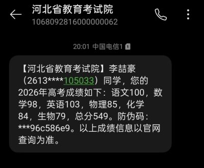高考成绩凭证